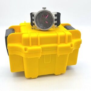 Invicta DNA Urban 10408 Mens Watch Grey Dial Pink Accents Black Silicone Strap